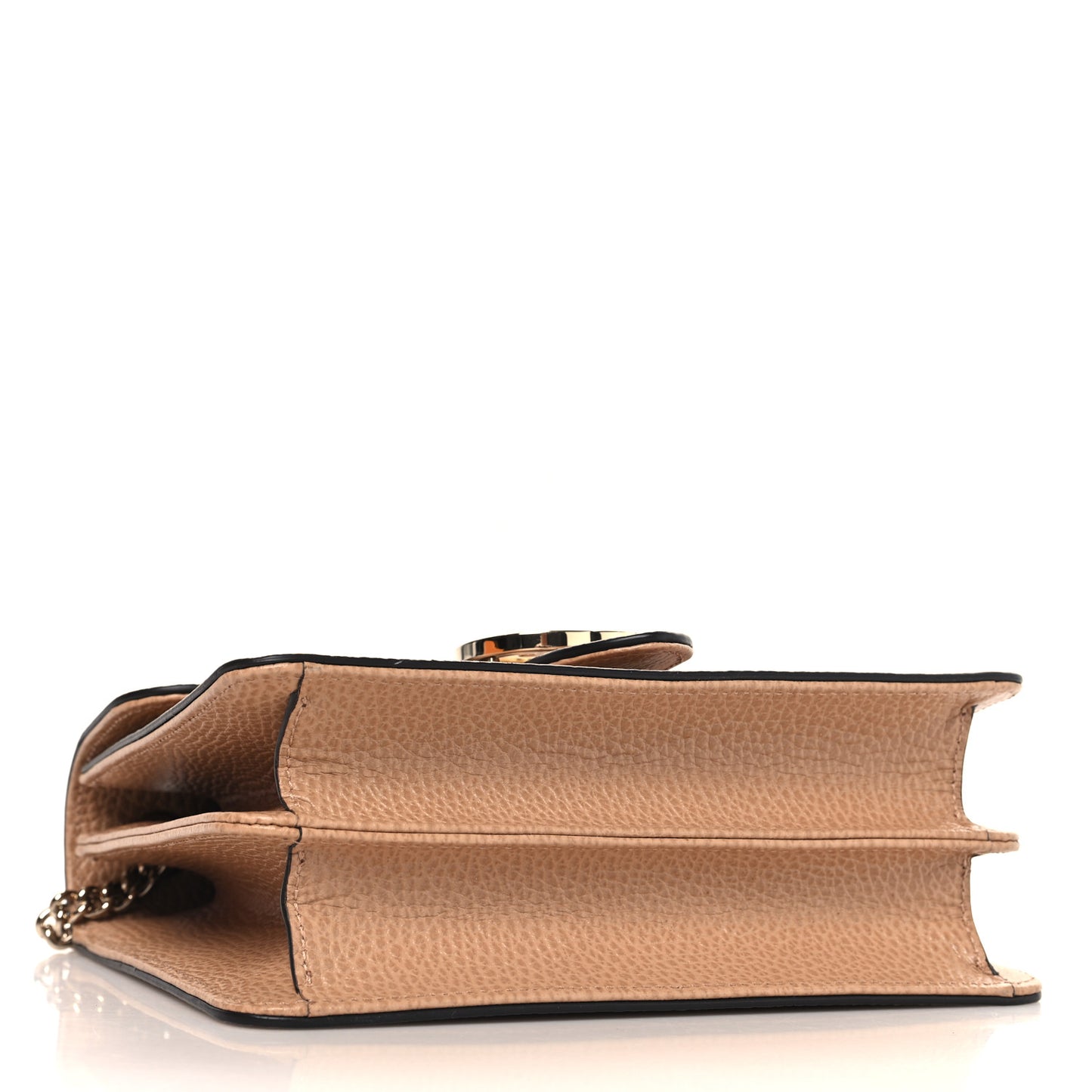 Dollar Calfskin Small Interlocking G Shoulder Bag Camelia