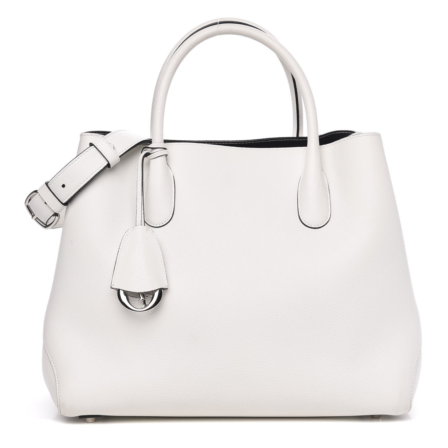 Christian Dior Supple Grained Calfskin Large Open Bar Tote White 1 of 11