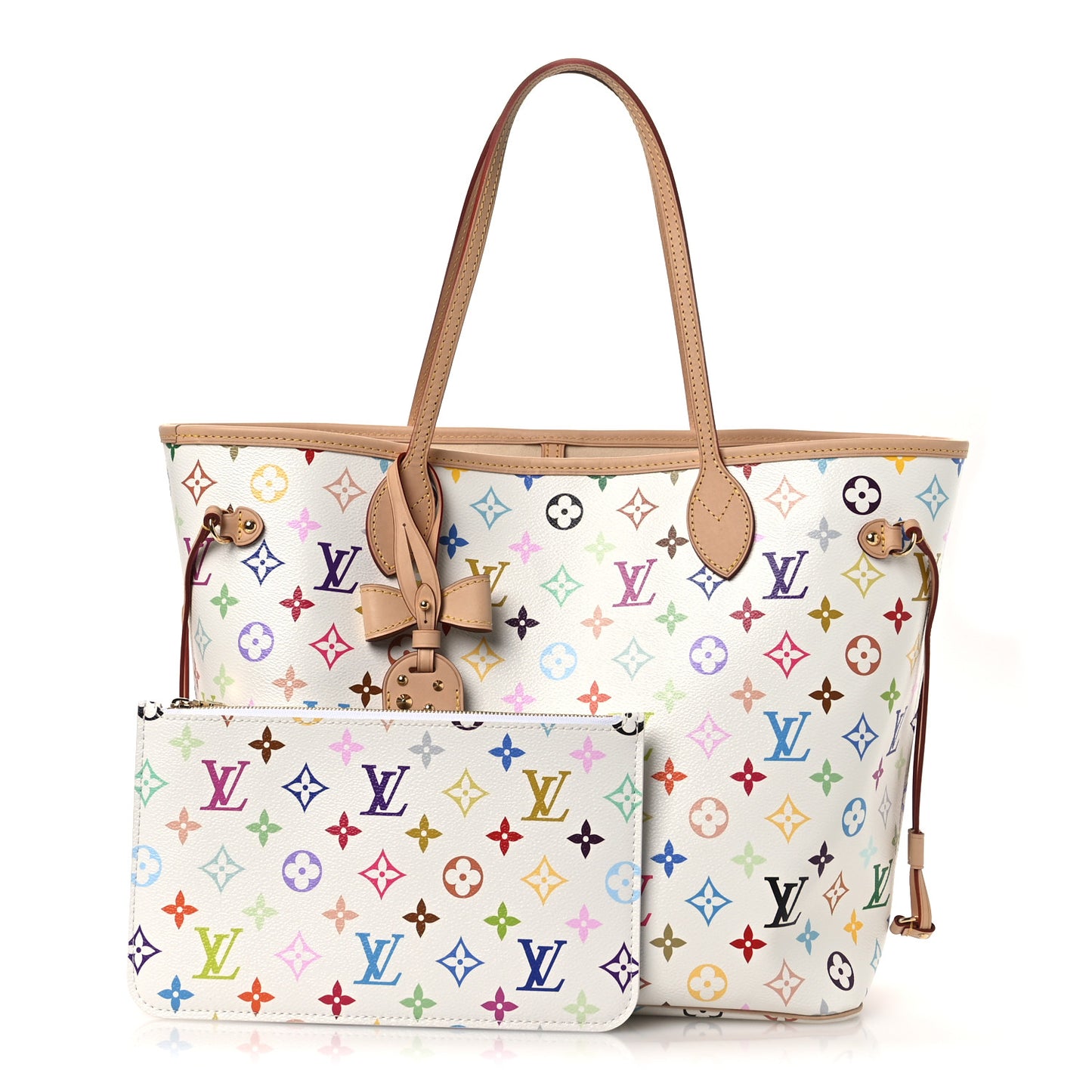 LV X TM Monogram Multicolor Neverfull MM White
