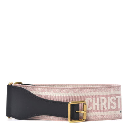 Christian Dior Canvas Embroidered Large Belt 80 32 Pink White 1 of 6