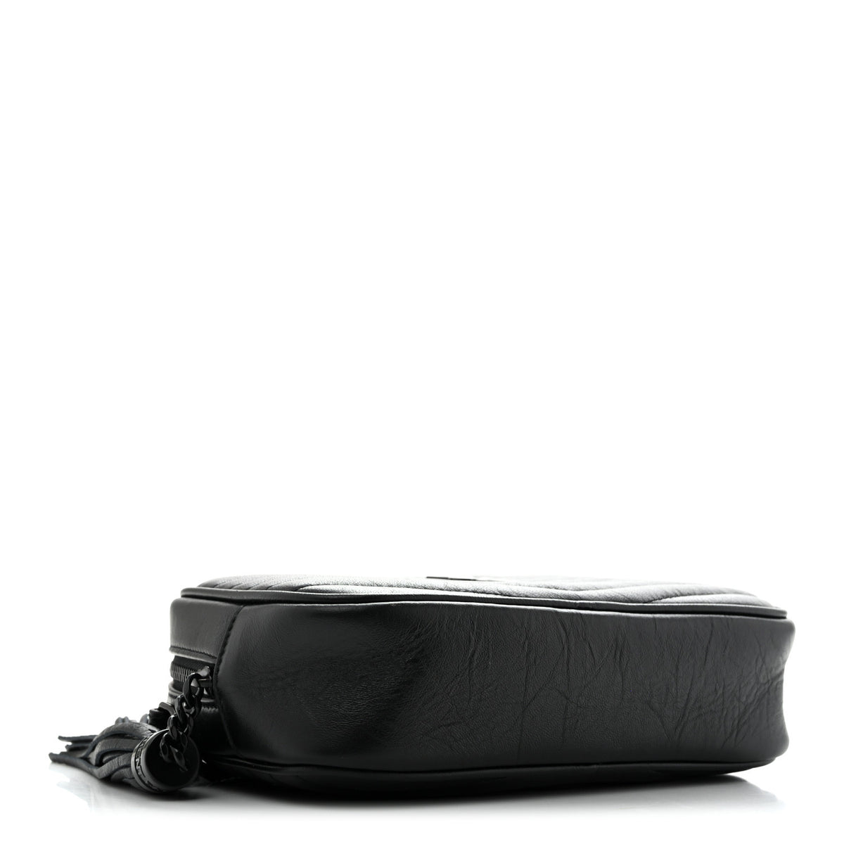 Calfskin Matelasse Monochrome Monogram Mini Lou Camera Bag Black
