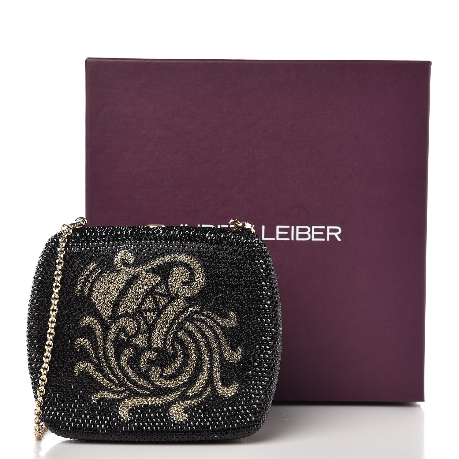 Judith Leiber Swarovski Crystal Aquarius Minaudiere Clutch Black 7 of 7