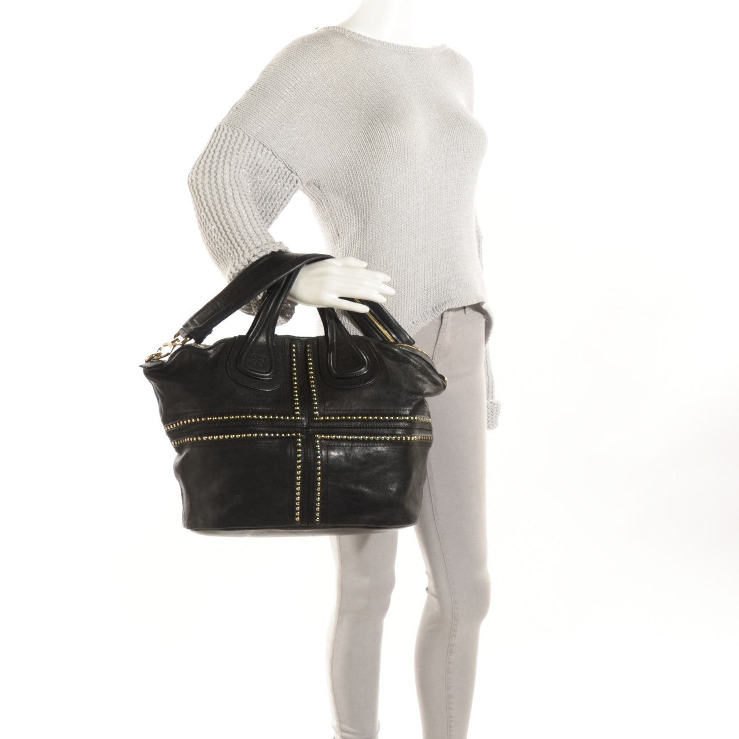 Givenchy Lambskin Studded Medium Nightingale Black 3 of 10