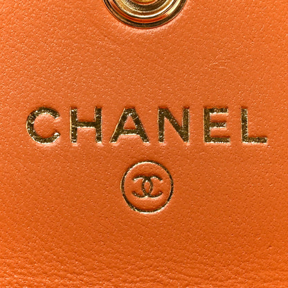 Chanel Lambskin Quilted Chanel 19 Flap Card Holder Orange 6 of 9