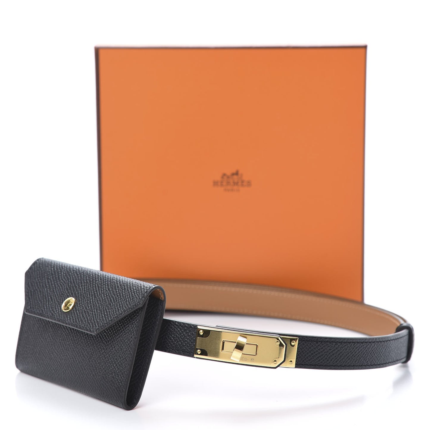 Epsom Kelly Pocket Belt Black