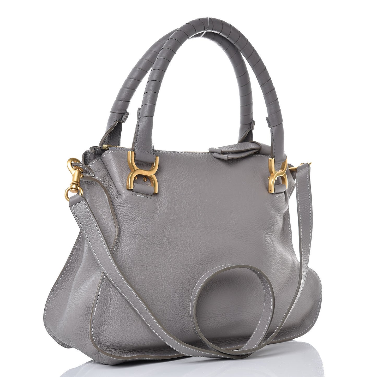 Calfskin Medium Marcie Satchel Cashmere Grey