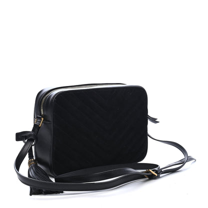 Saint Laurent Suede Calfskin Monogram Lou Camera Bag Black 3 of 9