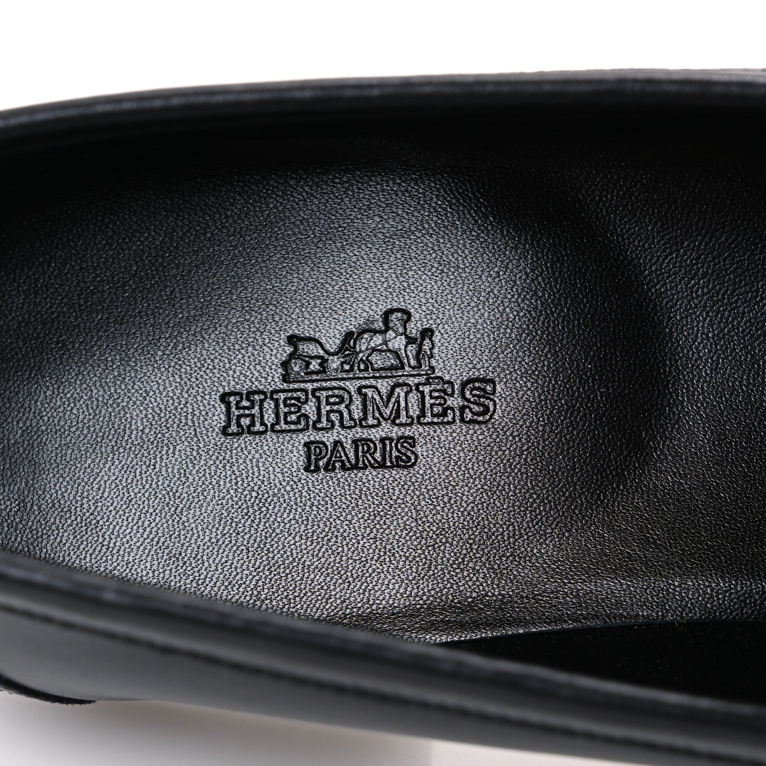 Hermes Toile De Coton Calfskin Womens Paris Loafers 37 Black Prunoir 9 of 11