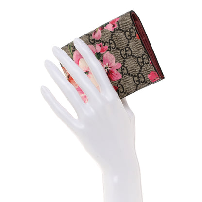 Gucci GG Supreme Monogram Blooms Card Case Beige Multicolor Dry Rose 2 of 8
