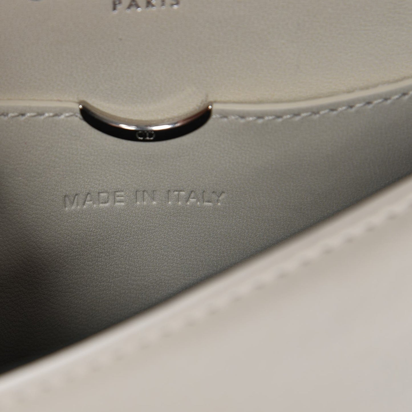 Calfskin Mini Diorama Flap Bag Off White