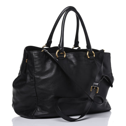 Prada Soft Calf Tote Black 2 of 25
