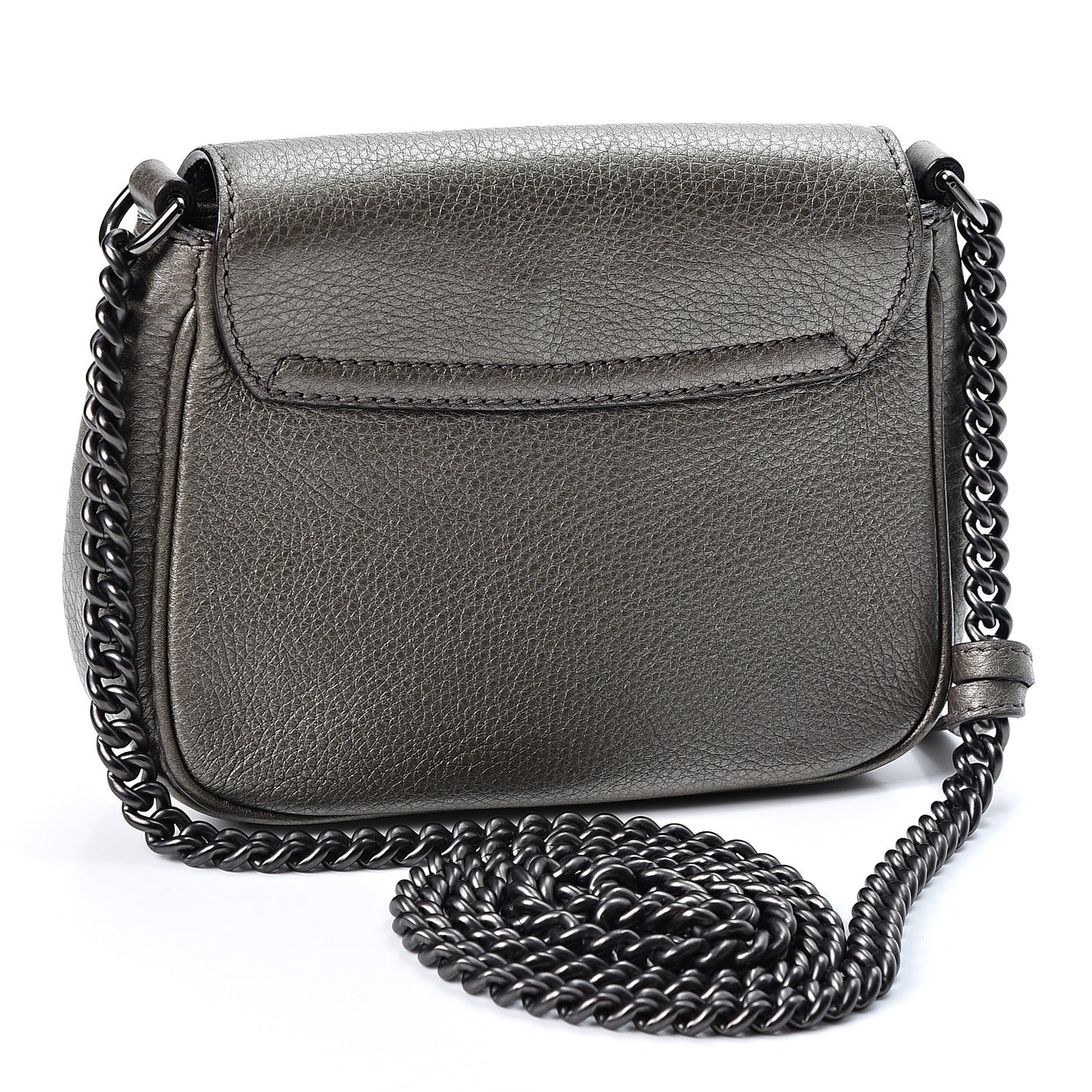 Metallic Pebbled Calfskin Small Soho Flap Crossbody Sasso