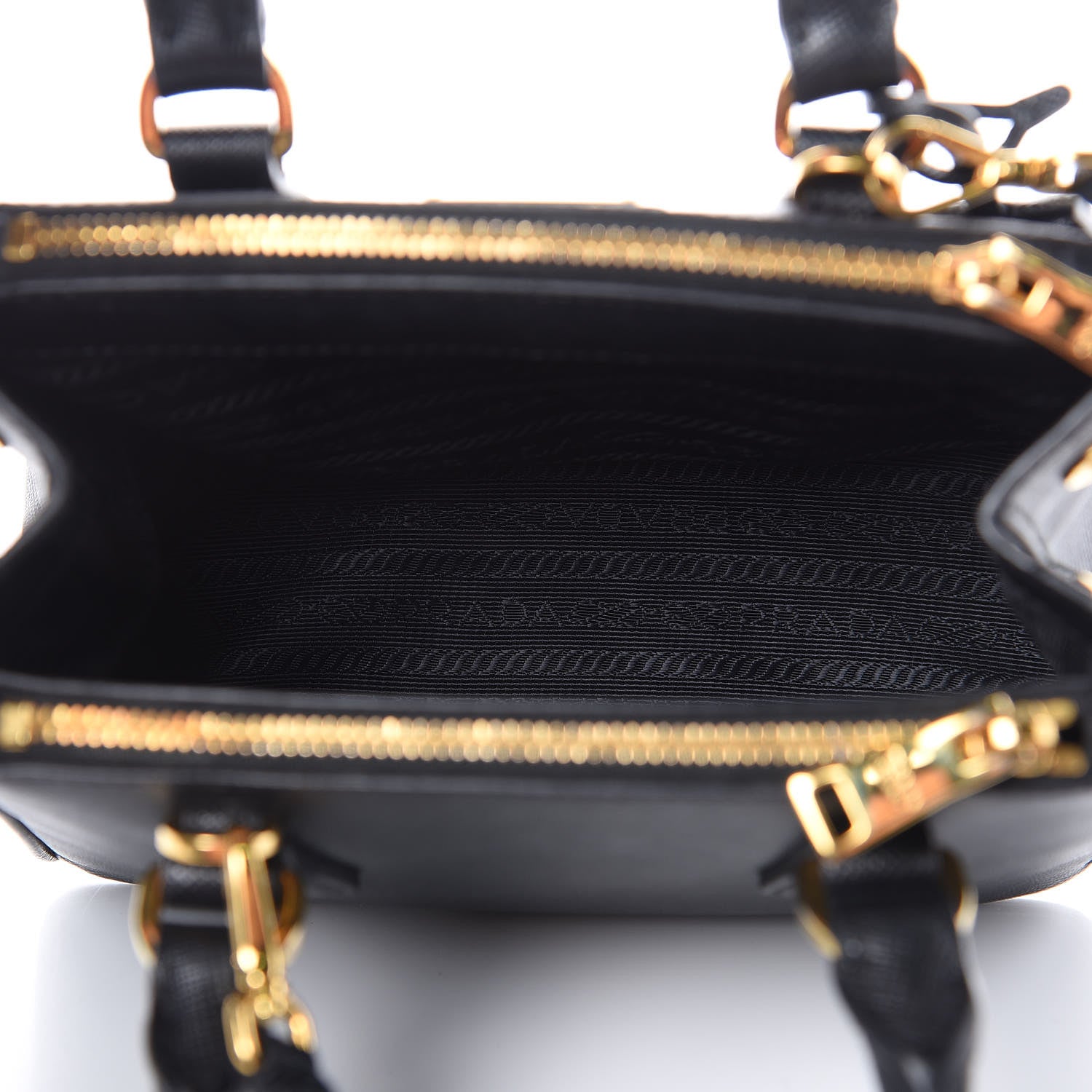 Prada Saffiano Lux Mini Galleria Double Zip Tote Black 5 of 8