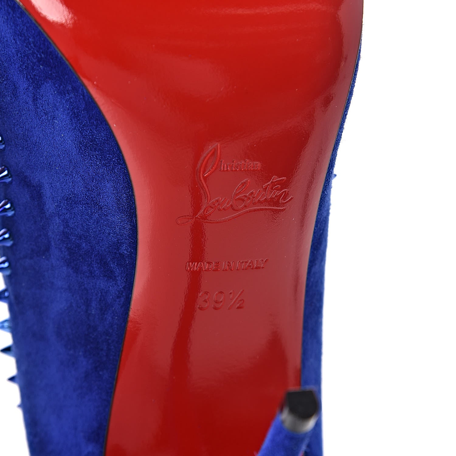 Christian Louboutin Veau Velours Anjalina 100 Pumps 39.5 Azulejo 6 of 10
