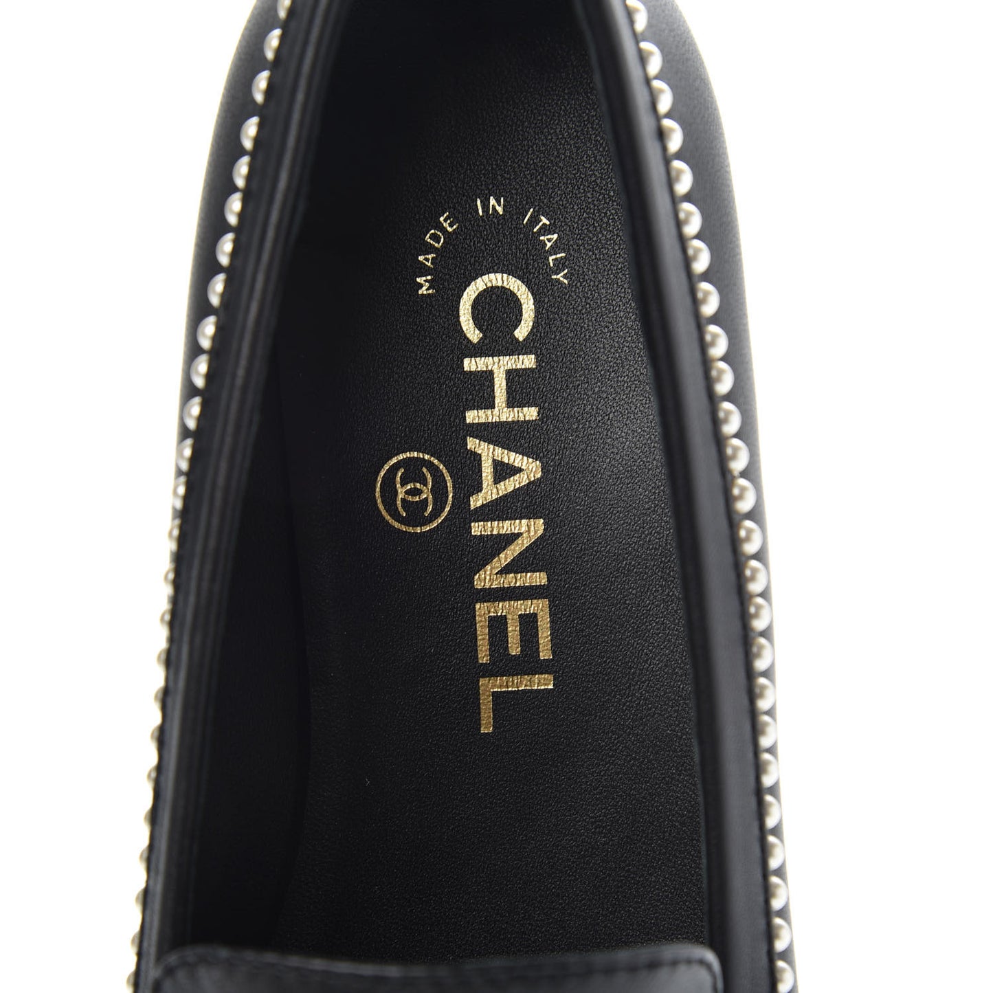 Calfskin Pearl CC Loafers 37 Black