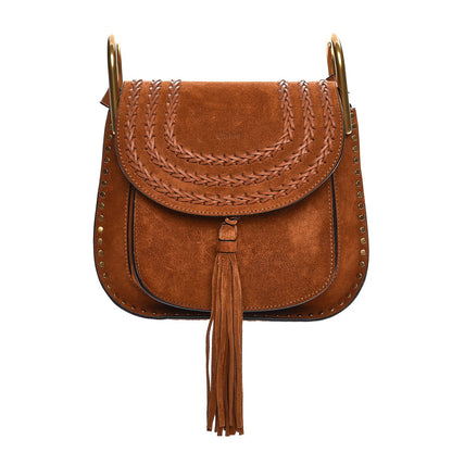 Chloe Suede Calfskin Braided Small Hudson Shoulder Bag Caramel 1 of 8