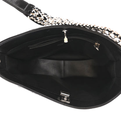 Chanel Lambskin Chain Rows Quilted Chain Hobo Black 5 of 11