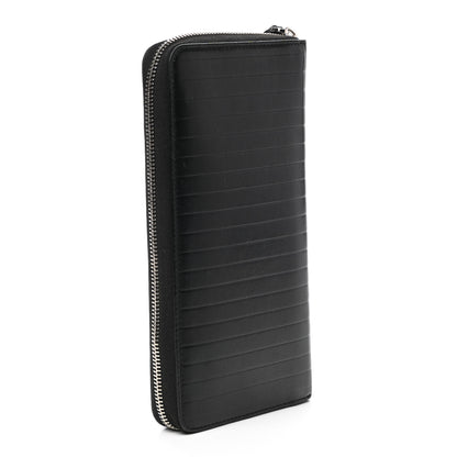 Christian Dior HOMME Calfskin Ribbed Zip Around Wallet Black 3 of 8