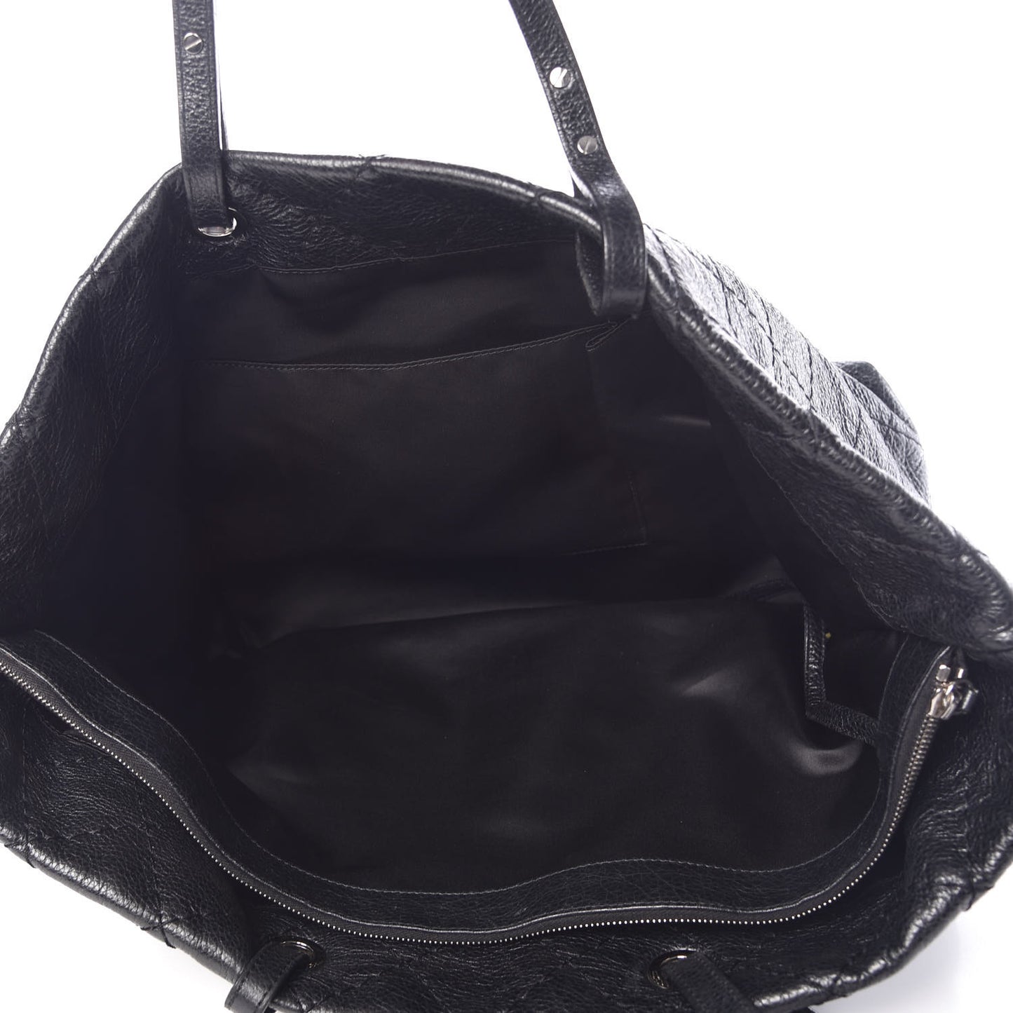 Glazed Calfskin XL On The Road Tote Black