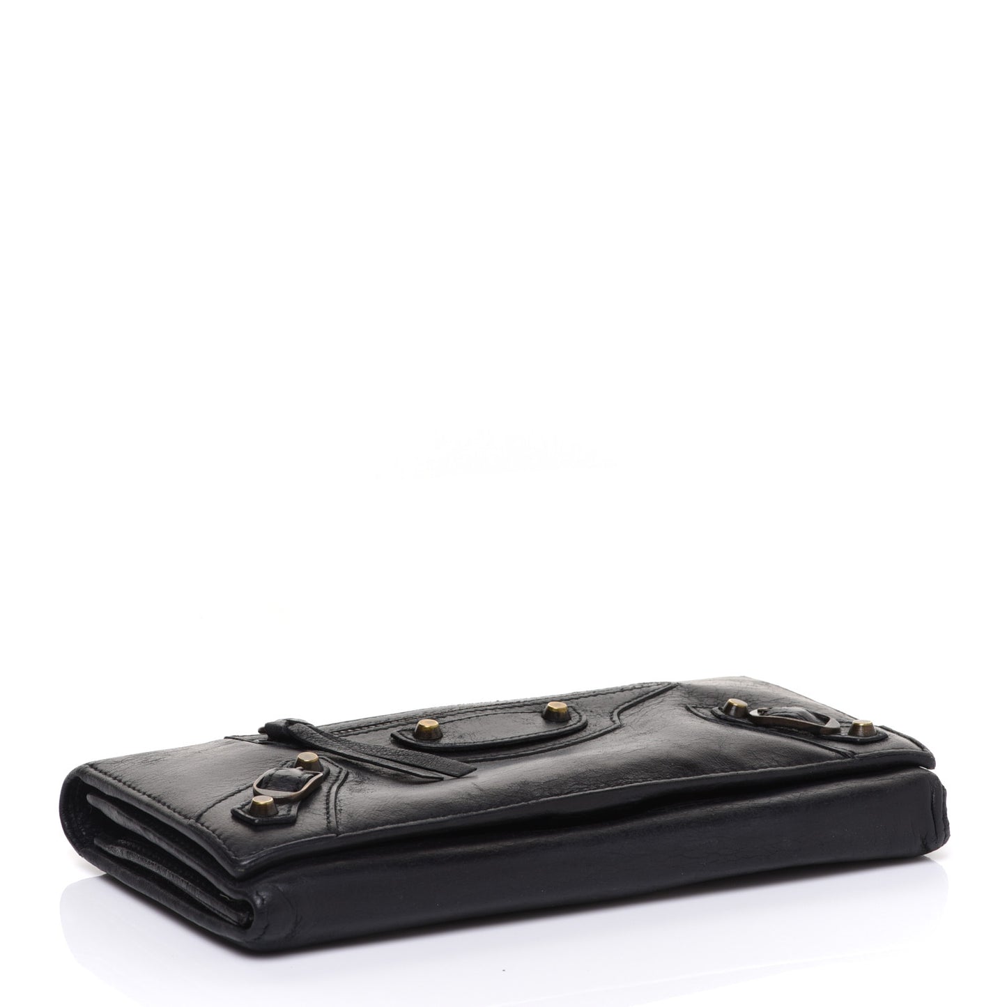 Agneau Classic Hardware Money Wallet Black