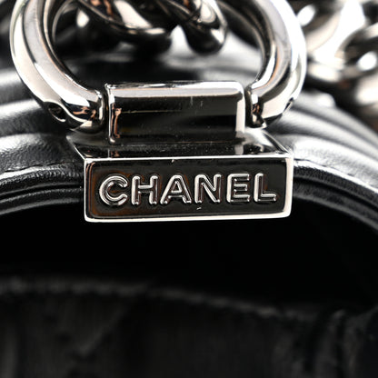 Chanel Calfskin Chevron Quilted  New Medium Boy Flap Black 12 of 12