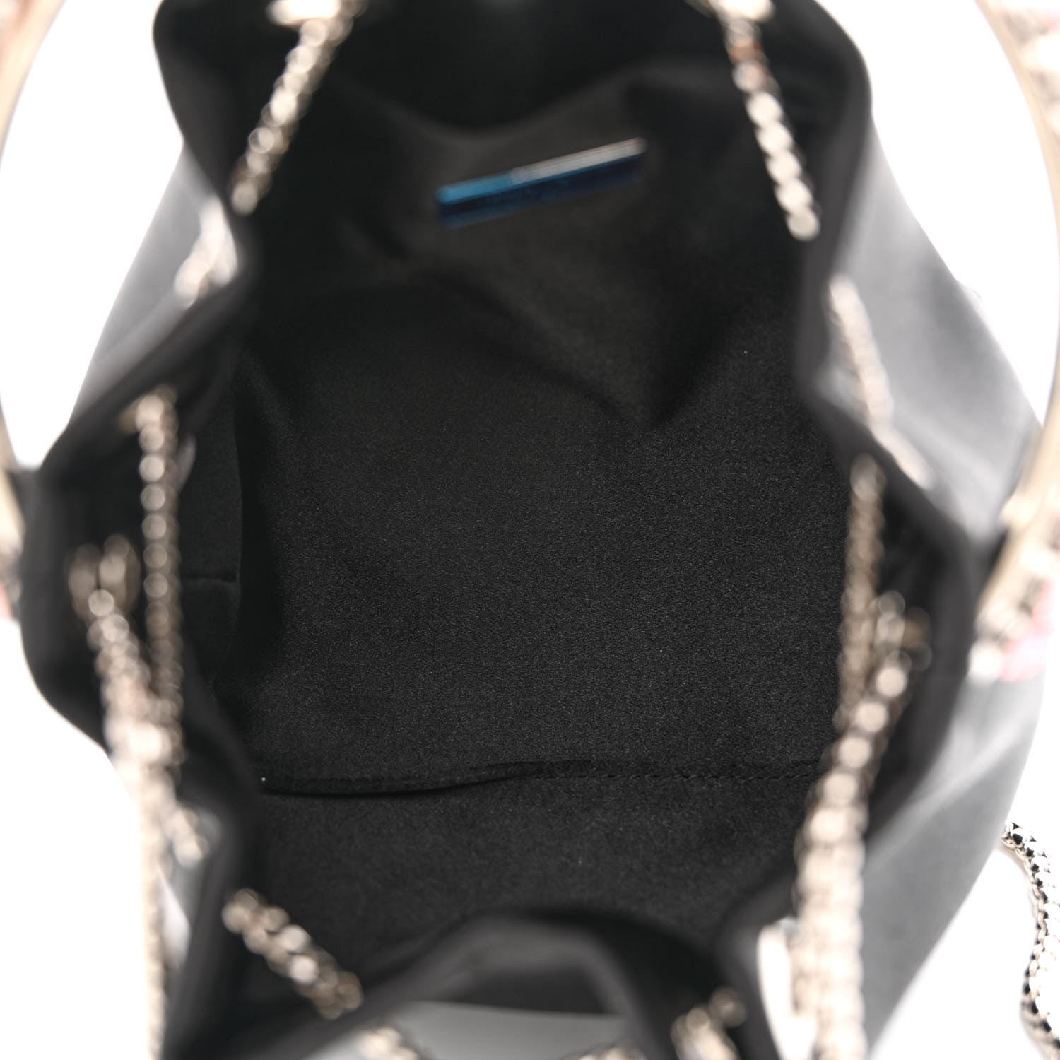 Jimmy Choo Satin Crystal Embellished Top Handle Bon Bon Bag Black 5 of 10