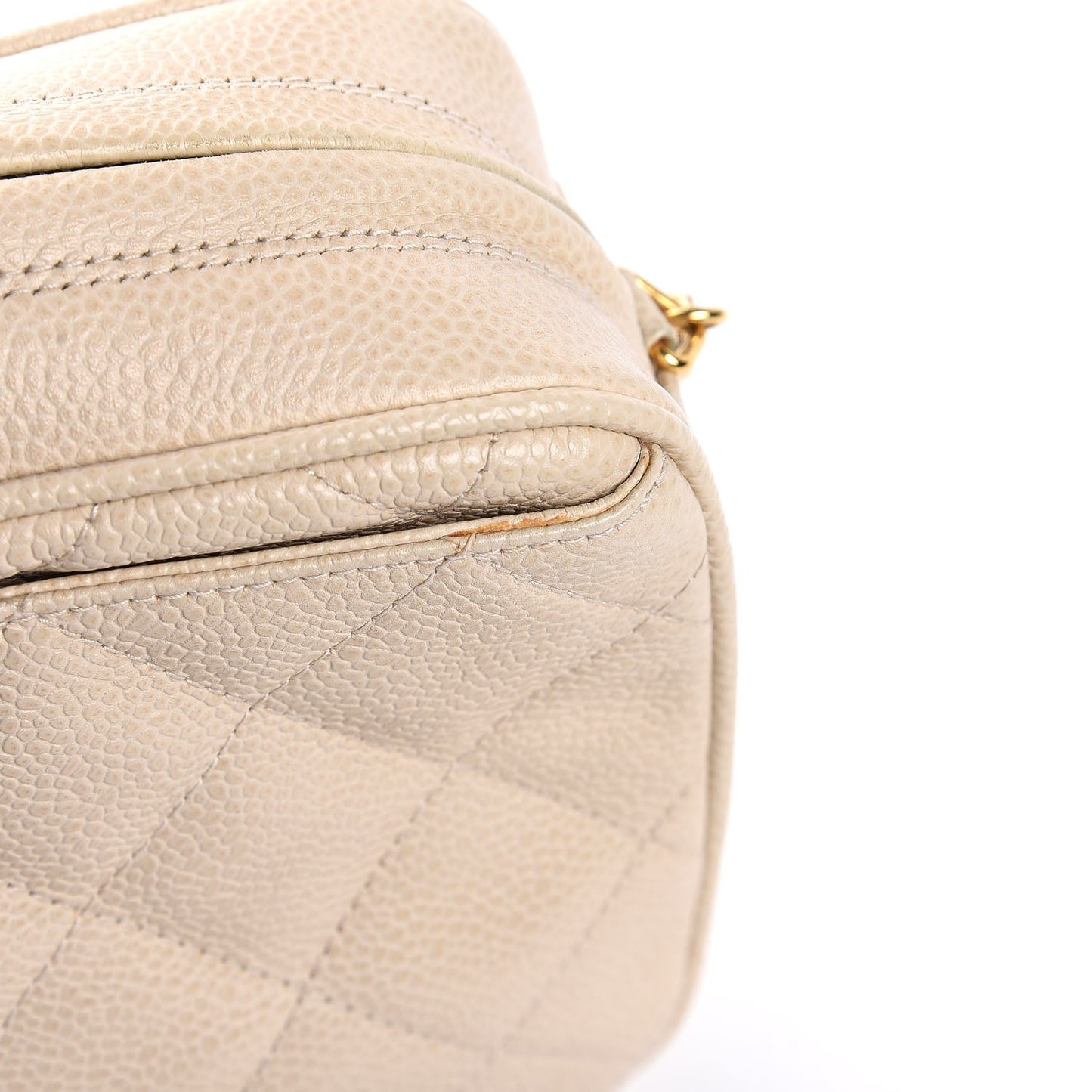 Caviar Quilted Camera Case Beige Clair