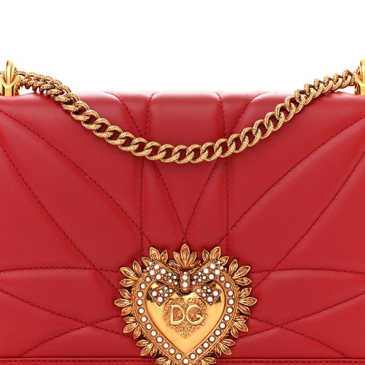 Calfskin Large Devotion Crossbody Bag Red