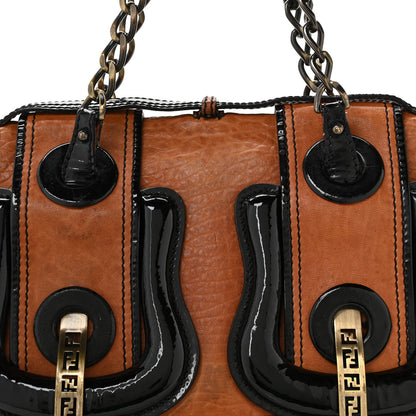 Fendi Nappa Patent B Bag Osso Black 8 of 12