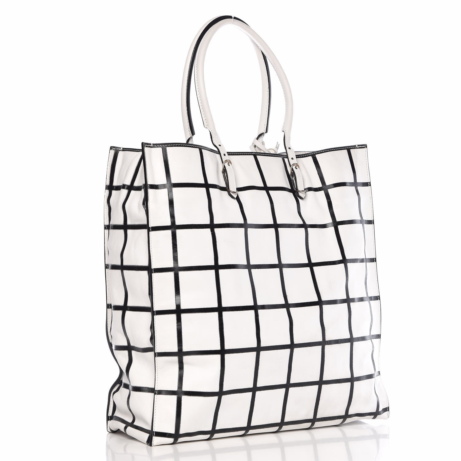 Balenciaga Agneau Papier Ledger Tote White Black 4 of 13