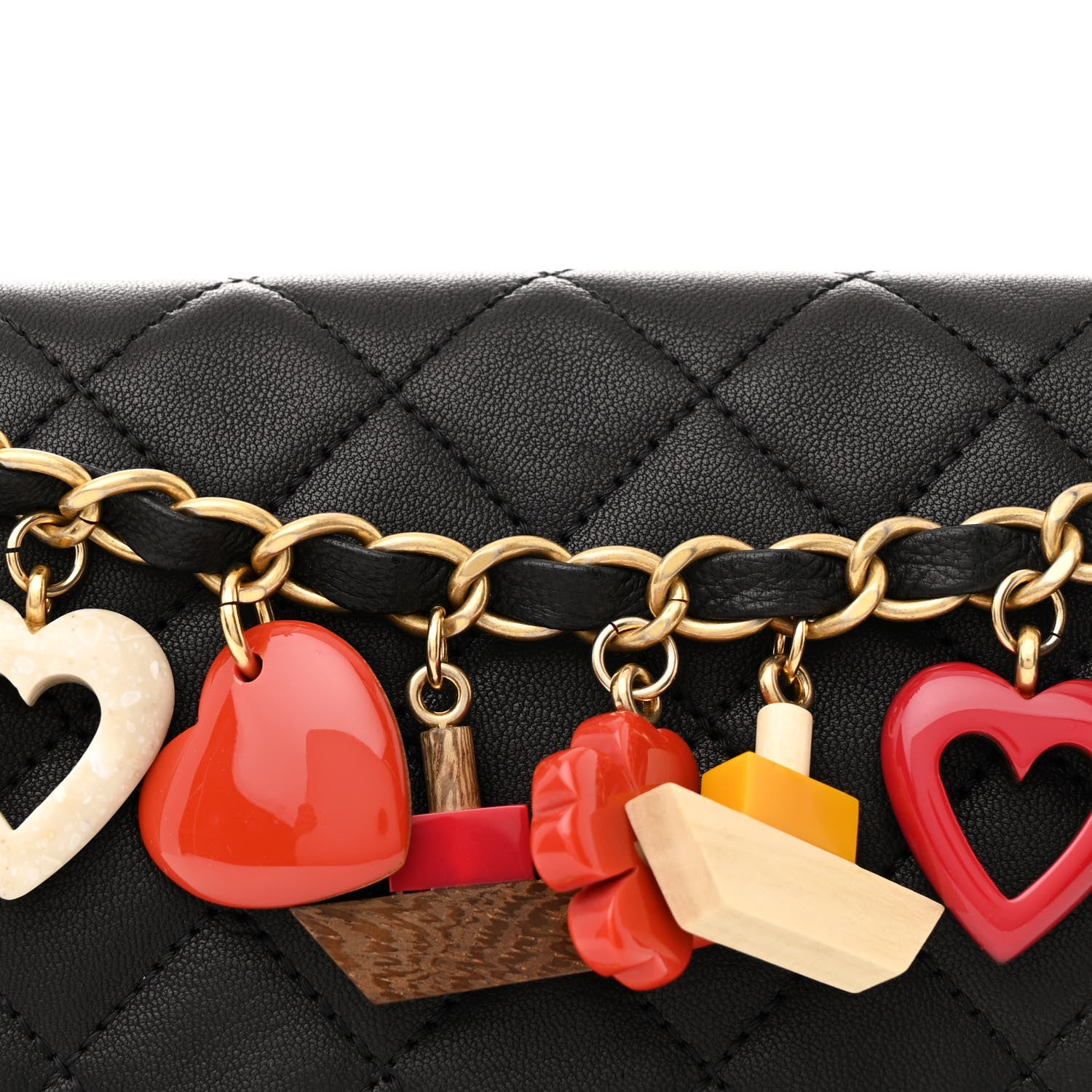 Chanel Lambskin Quilted Medium Cruise Charm Single Flap Black 8 of 10