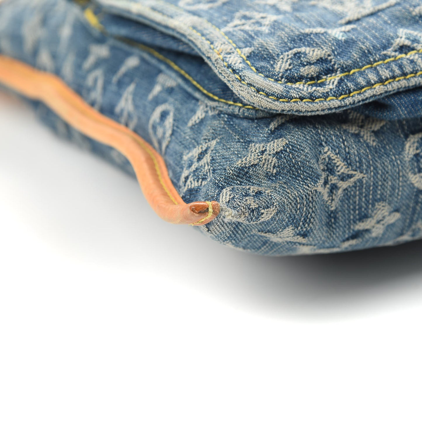 Monogram Denim Sac Plat Blue