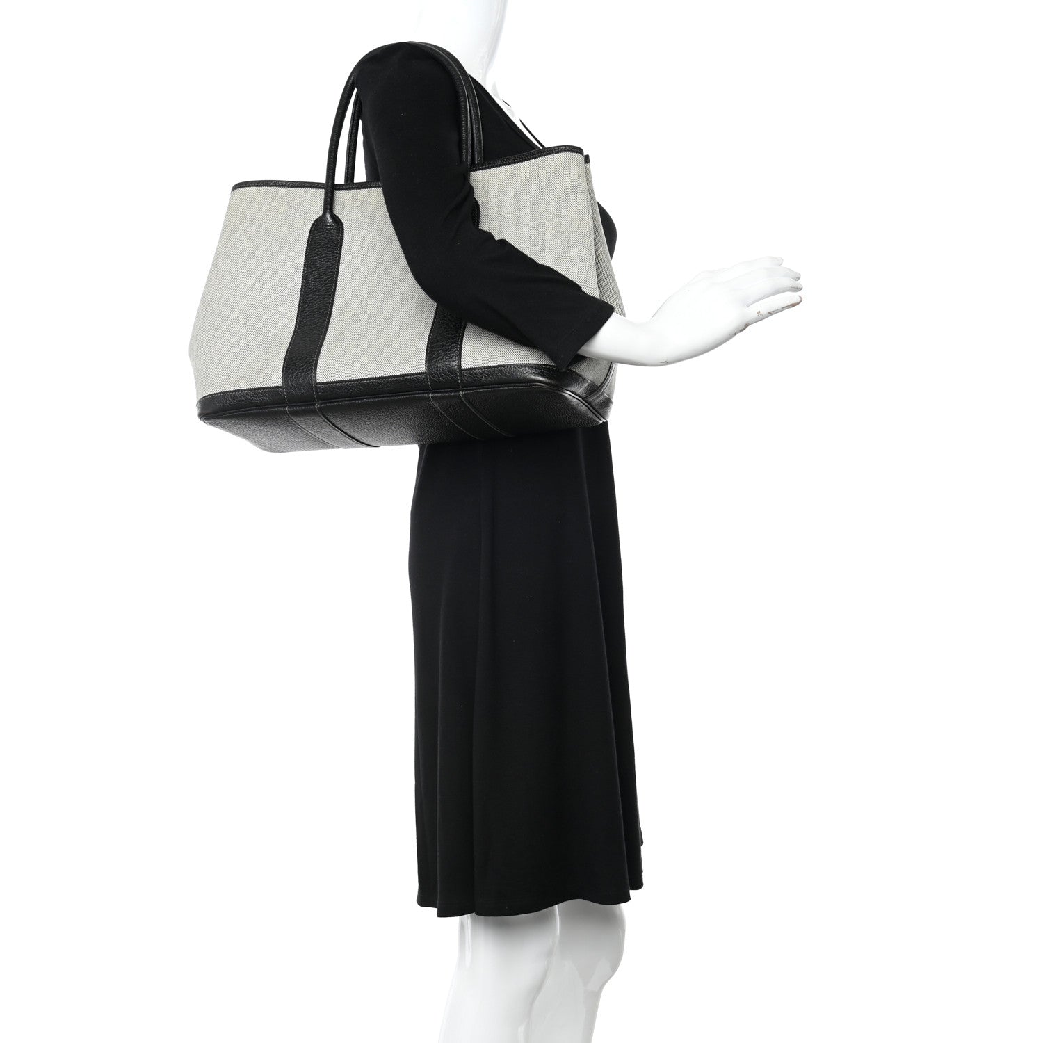 Hermes Twill H Negonda Garden Party 36 MM Tote Ecru Black 2 of 13