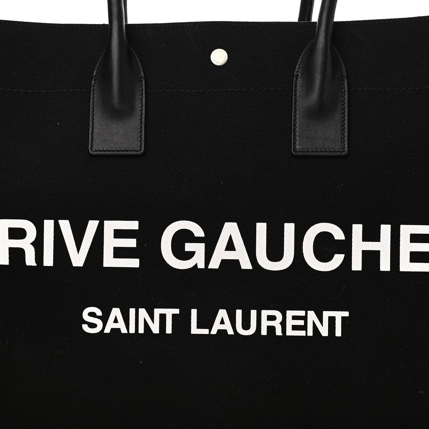 Linen Calfskin Rive Gauche Tote Black
