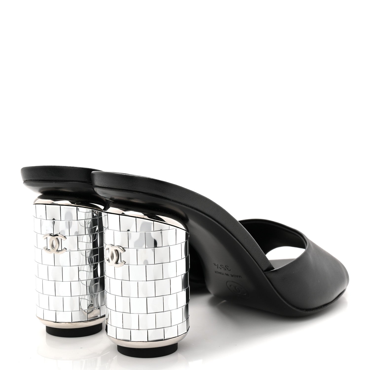 Chanel Lambskin Mirror Mules 35.5 Black 4 of 10