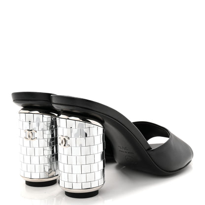 Chanel Lambskin Mirror Mules 35.5 Black 4 of 10
