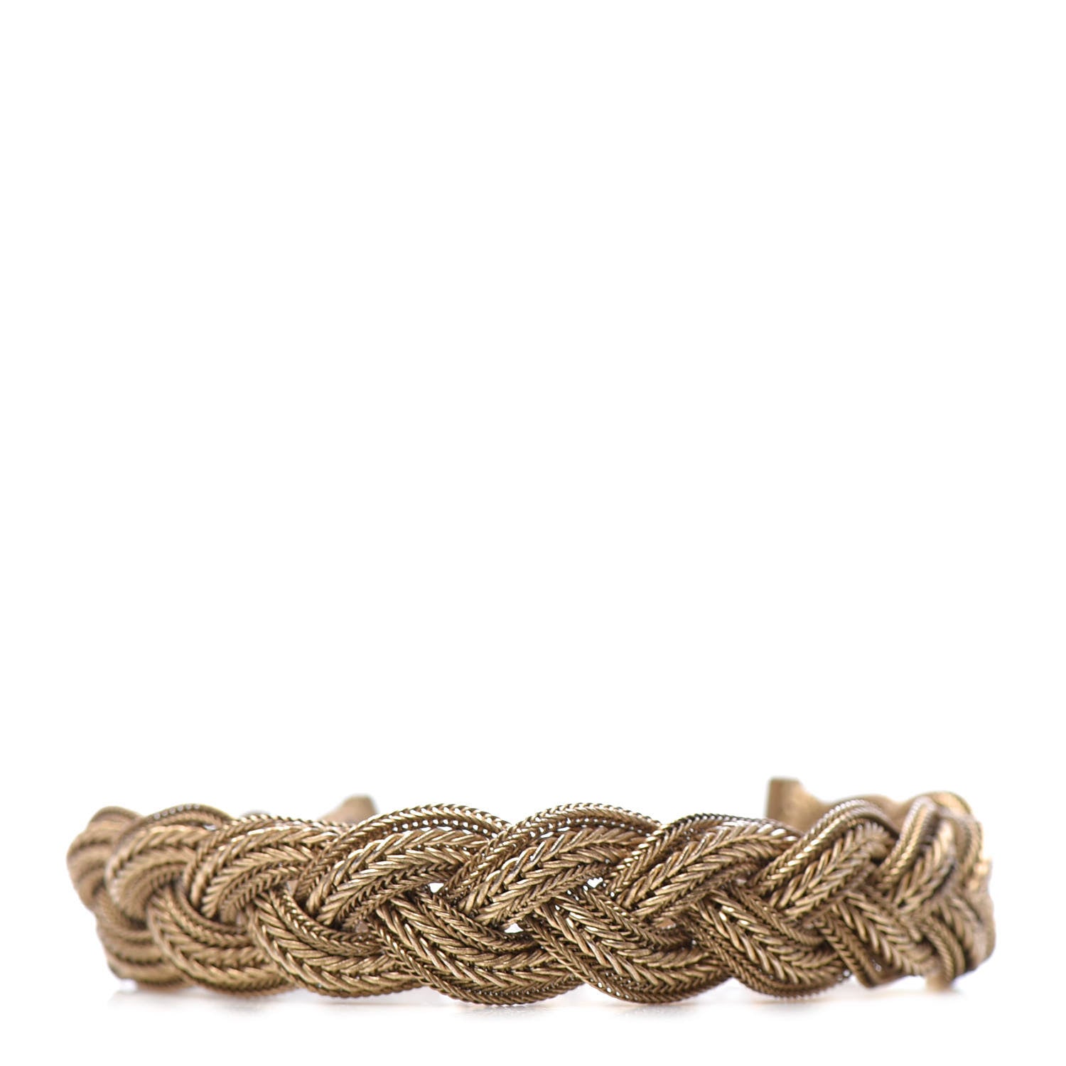 Chanel Metal Braided Chain Bracelet Gold 1 of 6