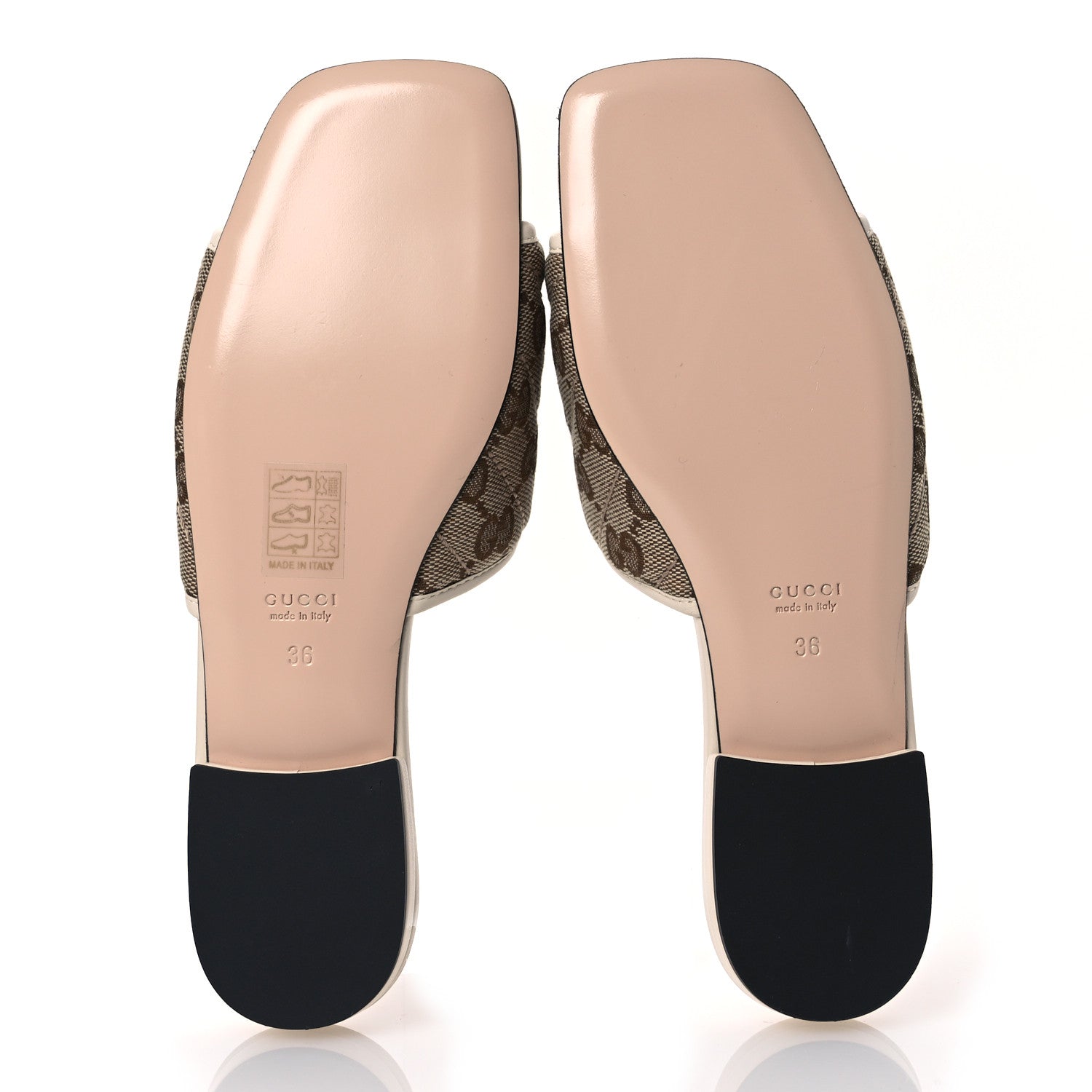 Gucci Monogram Matelasse Diagonal GG Marmont Flat Slide Sandals 36 Beige Ebony Mystic White 7 of 14
