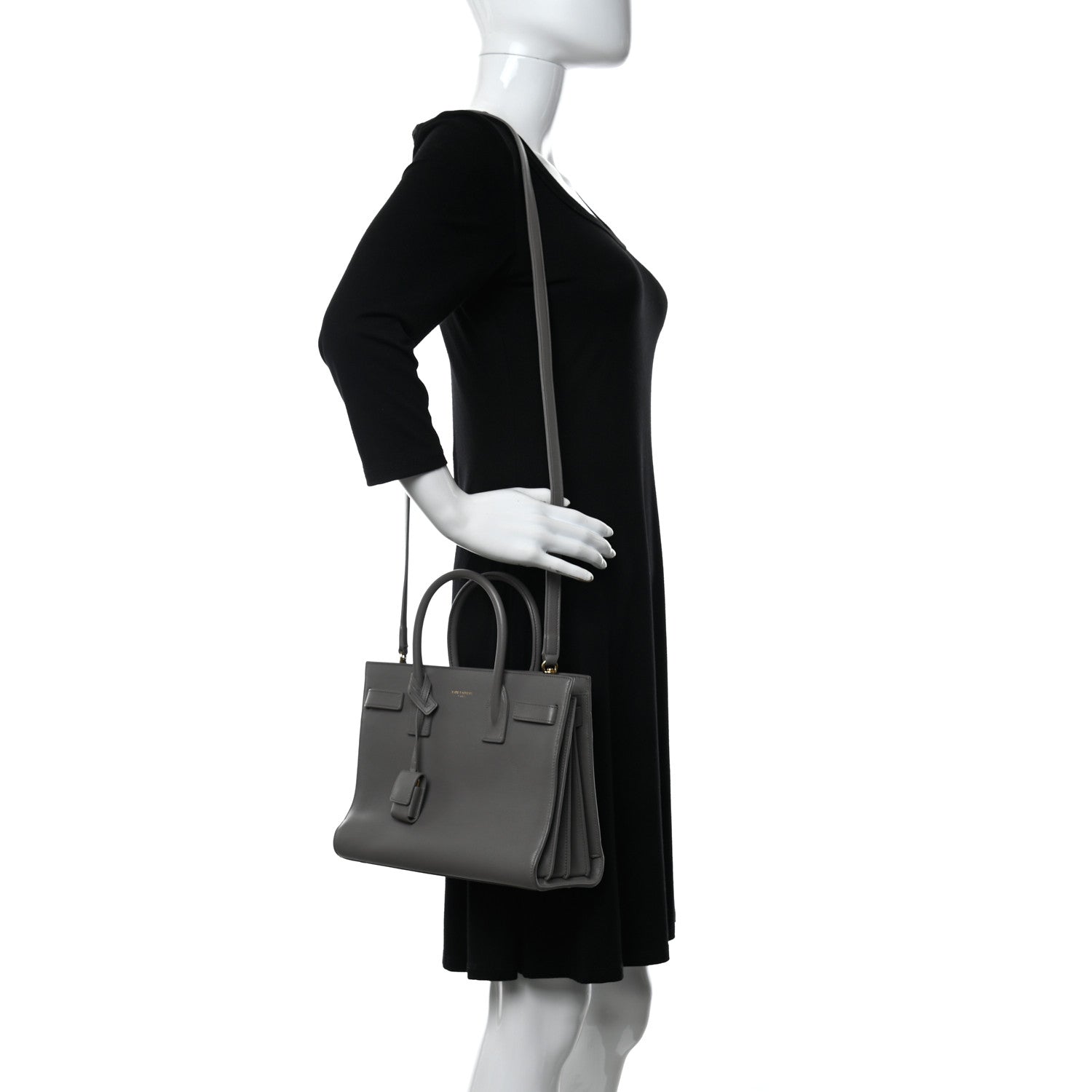 Saint Laurent Calfskin Baby Sac de Jour Fog 3 of 13