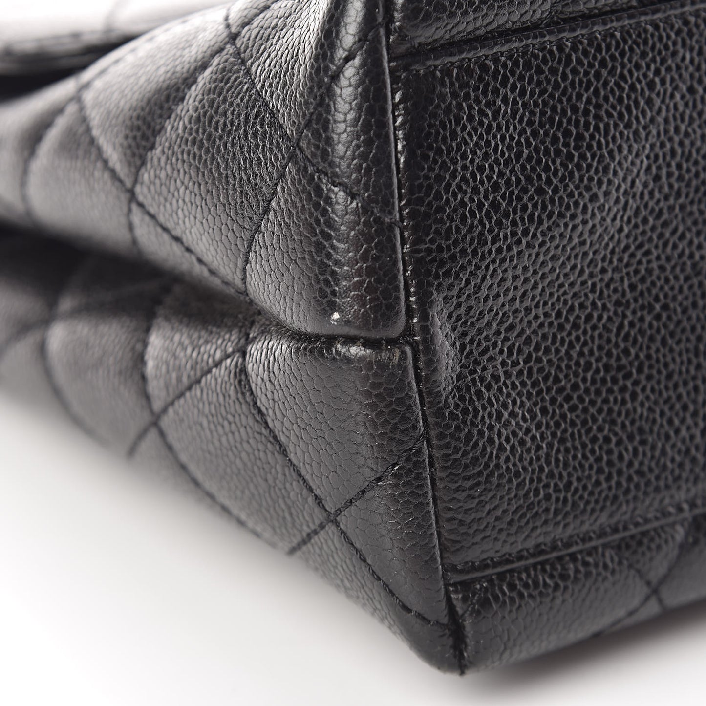 Caviar Quilted Jumbo Kelly Flap Black
