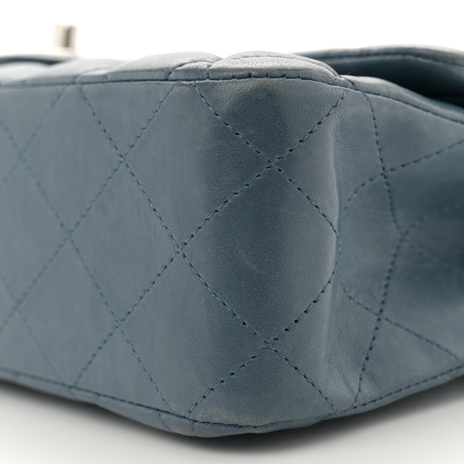 Chanel Lambskin Quilted Medium Double Flap Blue 10 of 11