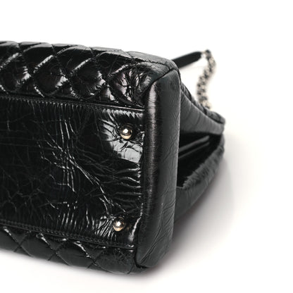 Chanel Glazed Calfskin Quilted Large Just Mademoiselle Bowling Bag Black 10 of 11