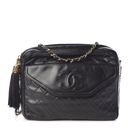 Chanel Lambskin Quilted Tassel Camera Case Black 1 of 10