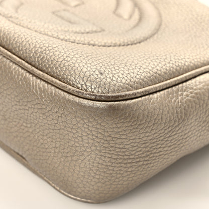 Gucci Metallic Pebbled Calfskin Small Soho Disco Bag Golden Beige 10 of 10
