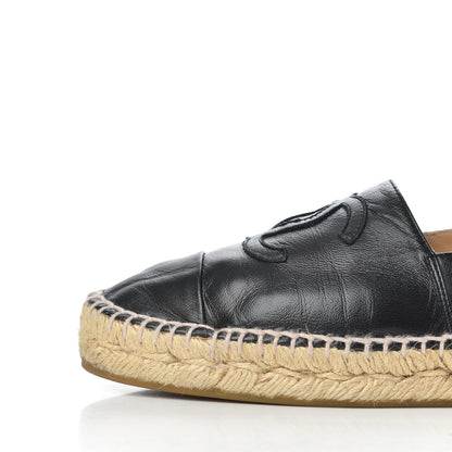 Chanel Lambskin CC Espadrilles 37 Black 9 of 27