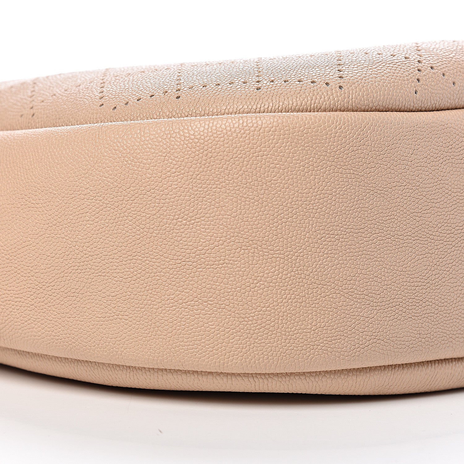 Chanel Grained Calfskin Perforated Small Flap Hobo Beige 9 of 10