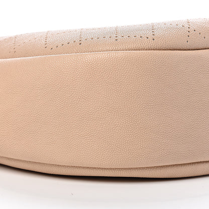 Chanel Grained Calfskin Perforated Small Flap Hobo Beige 9 of 10
