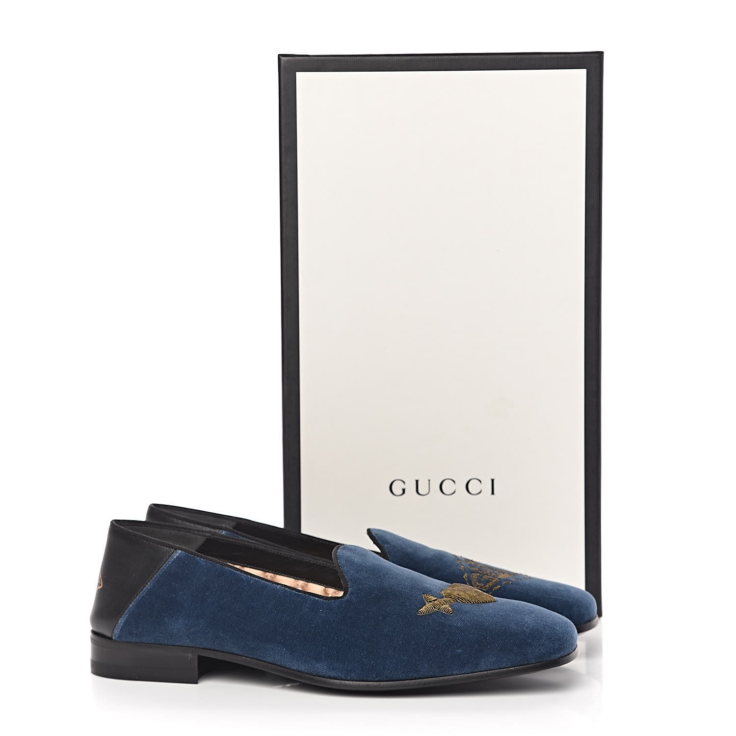 Gucci Velvet Mens Loafers 8 Blue 10 of 10