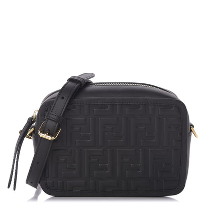Fendi Vitello Century FF 1974 Embossed Mini Camera Case Black 1 of 10