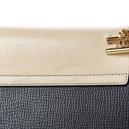 Chloe Grained Calfskin Lambskin Bi-Color Drew Shoulder Bag Black Powder Beige 11 of 18